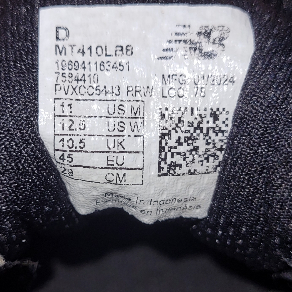 New Balance Men's Size 11 T410 Gray and Black Athletic Shoes - Picture 9 of 11